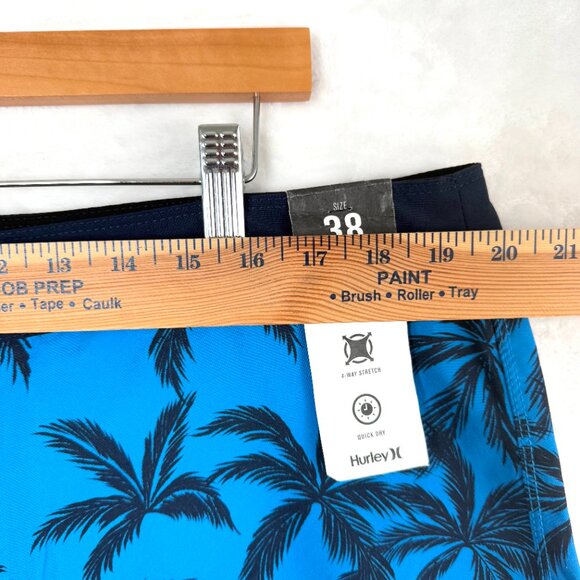 Hurley Weekender 20" Board Shorts Mens 38 Blue Palm Beach Surf Swim - Picture 7 of 10